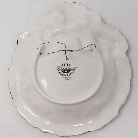 2002 Fitz and Floyd Essentials Santa Wreath Canape Plate IOB Christmas 3D - Picture 4 of 14